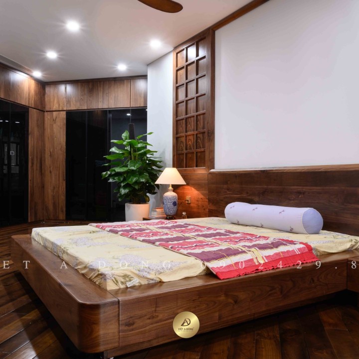 Giường ngủ gỗ óc chó VLEVEL-GN-06